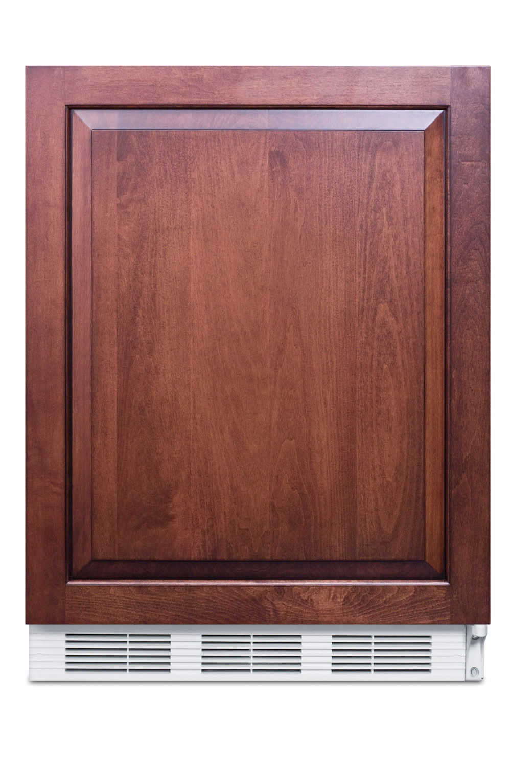 ADA compliant built-in undercounter all-refrigerator for residential use, auto defrost with integrated door frame for custom panel overlays and white cabinet